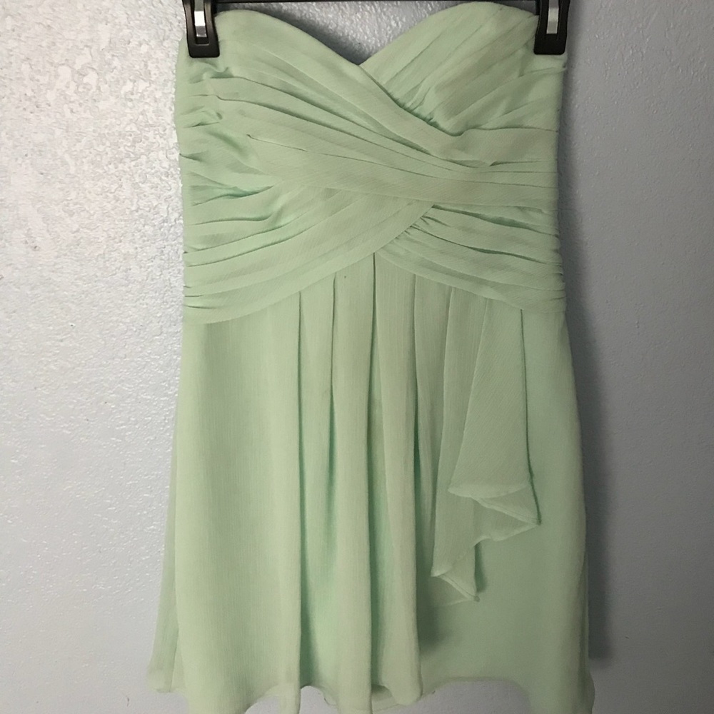 Teal David’s Bridal dress!